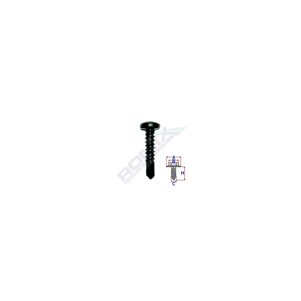 Set 100 suruburi autoforante, ROMIX C60163-RMX, 4.2 x 19 mm, negru