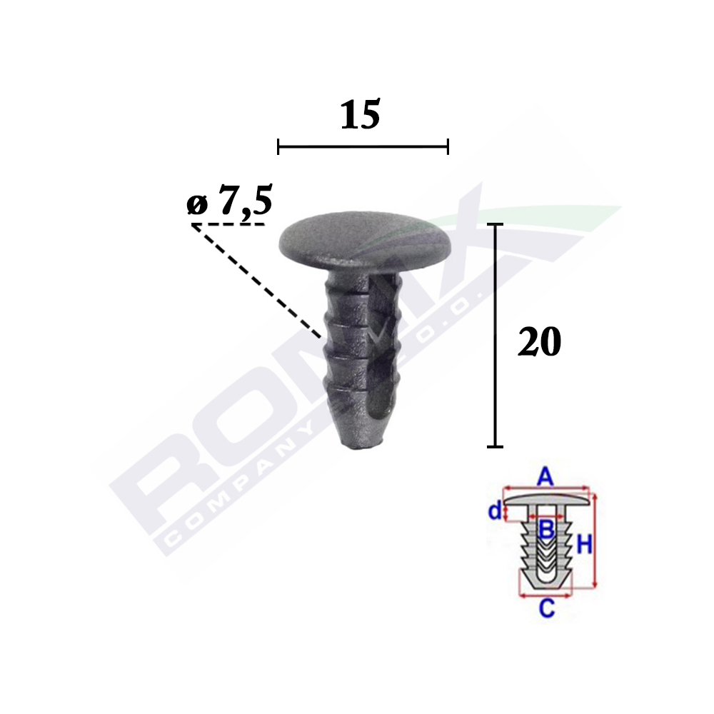 Set 25 clipsuri tapiterie ROMIX 10000, pentru Fiat, Lancia, Alfa Romeo