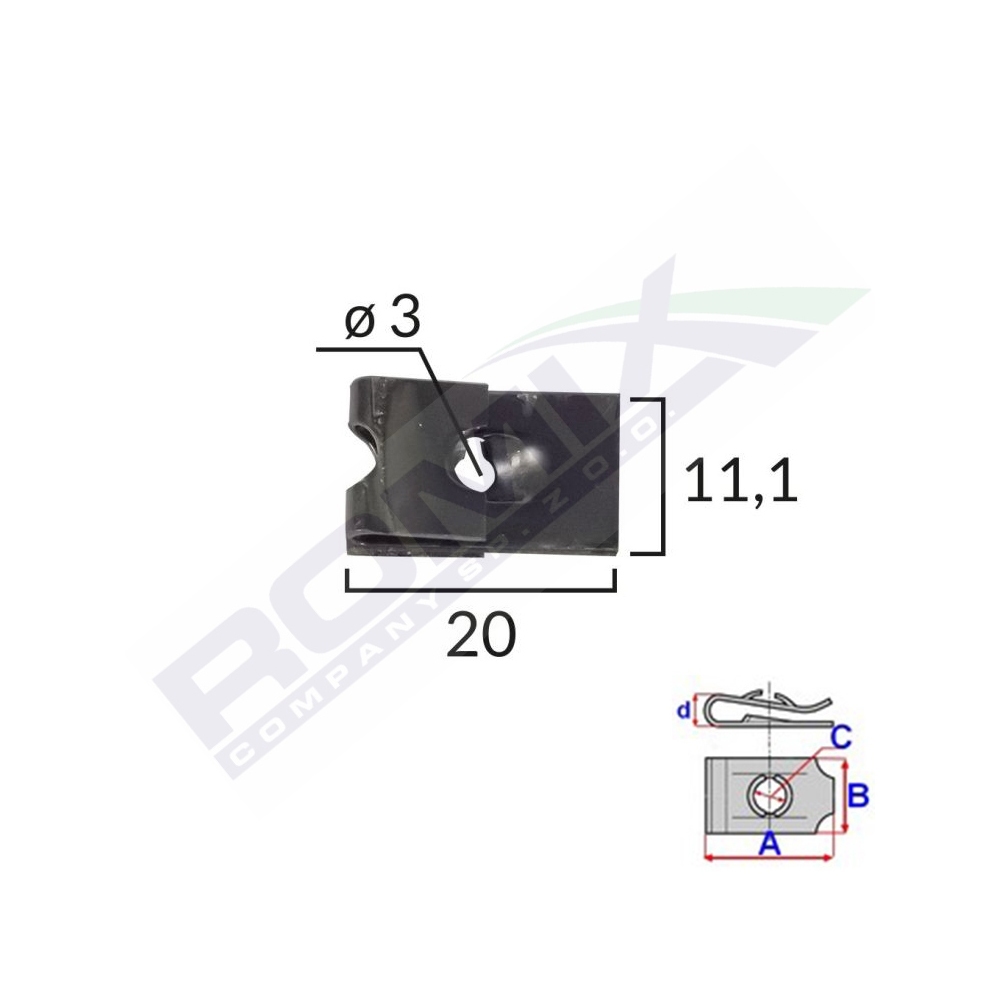 Set 25 clipsuri fixare ROMIX 16043, universal, negru