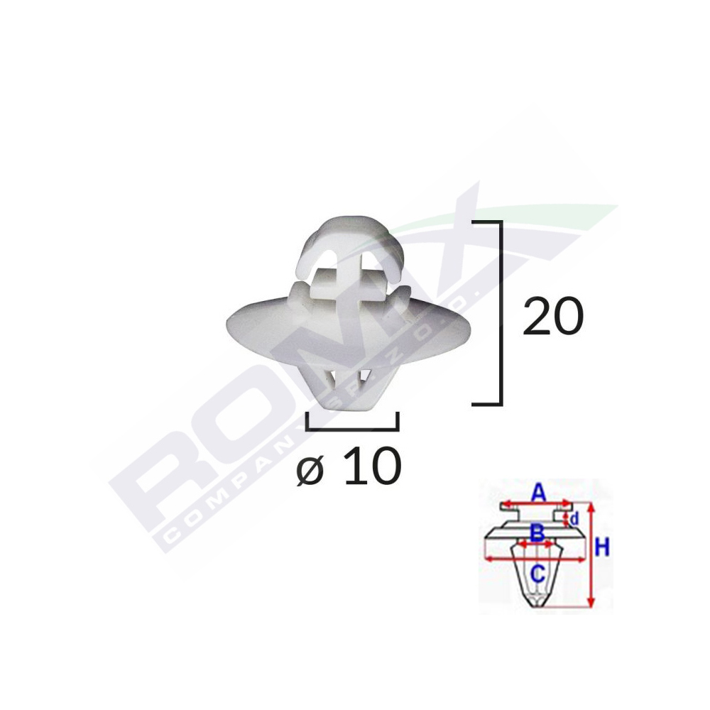 Set 10 elemente fixare bandouri laterale ROMIX C60394-RMX, pentru Crafter/Sprinter
