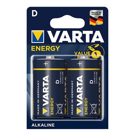 Baterie alcalina VARTA BAT0234, LR20, blister, 2 bucati