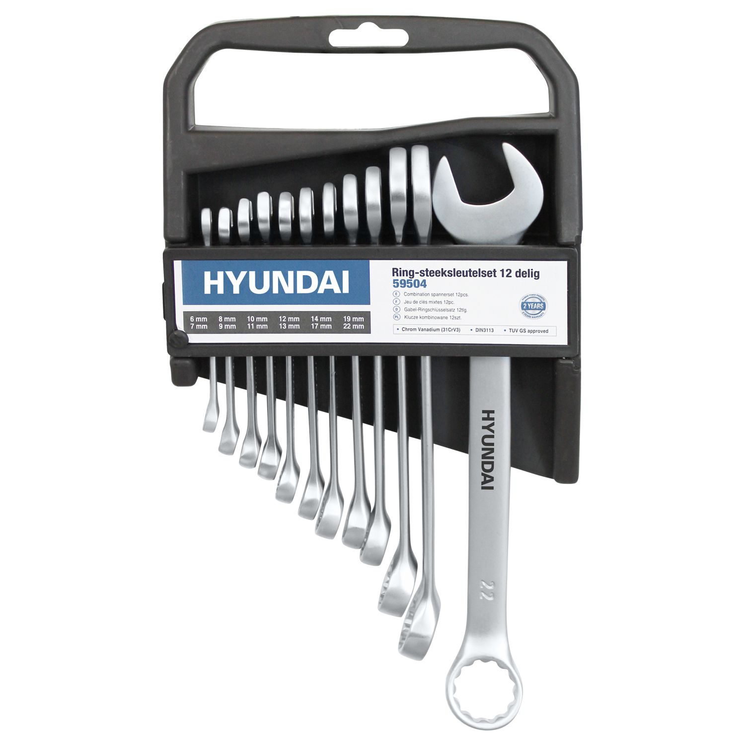 Set 12 chei combinate HYUNDAI HY-59504, 6-22 mm