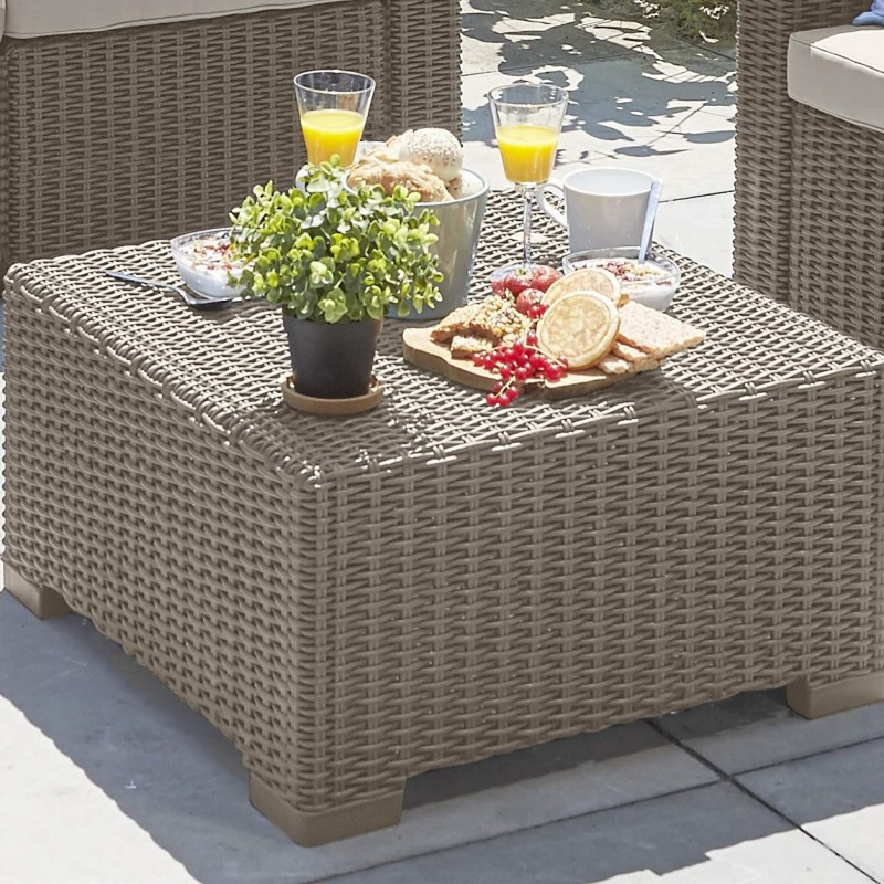 Masuta pentru gradina KETER California 198074, 68 x 68 x 35 cm, patrata, culoare bej