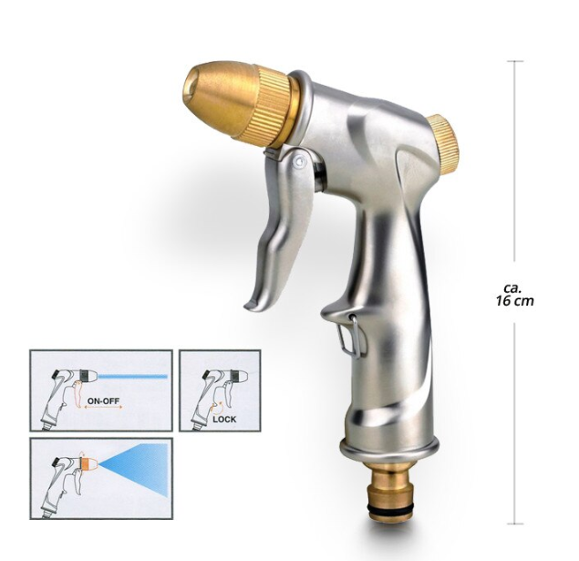 Pistol pentru irigat reglabil HECHT 02095, corp metalic, presiune maxima 4 bar