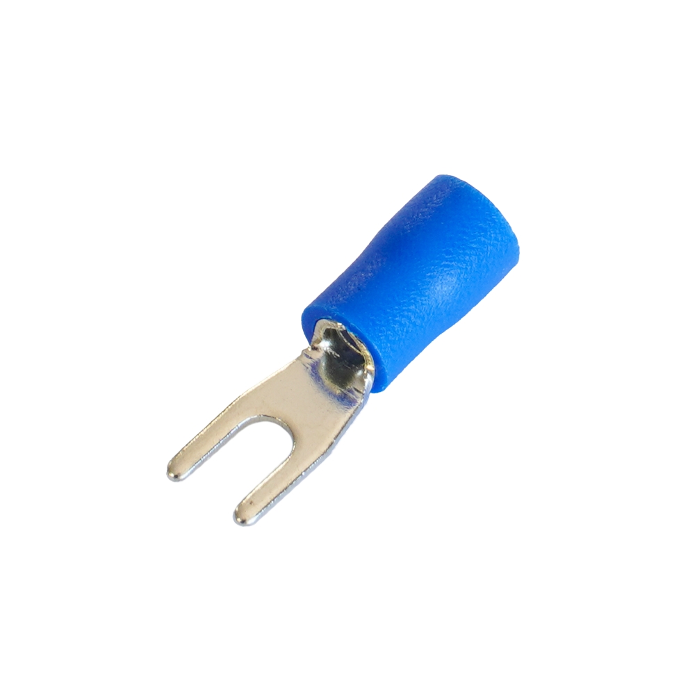 Set 100 papuci electrici TECNOPART 71543, terminali, tip furca, izolati, 6.4 mm