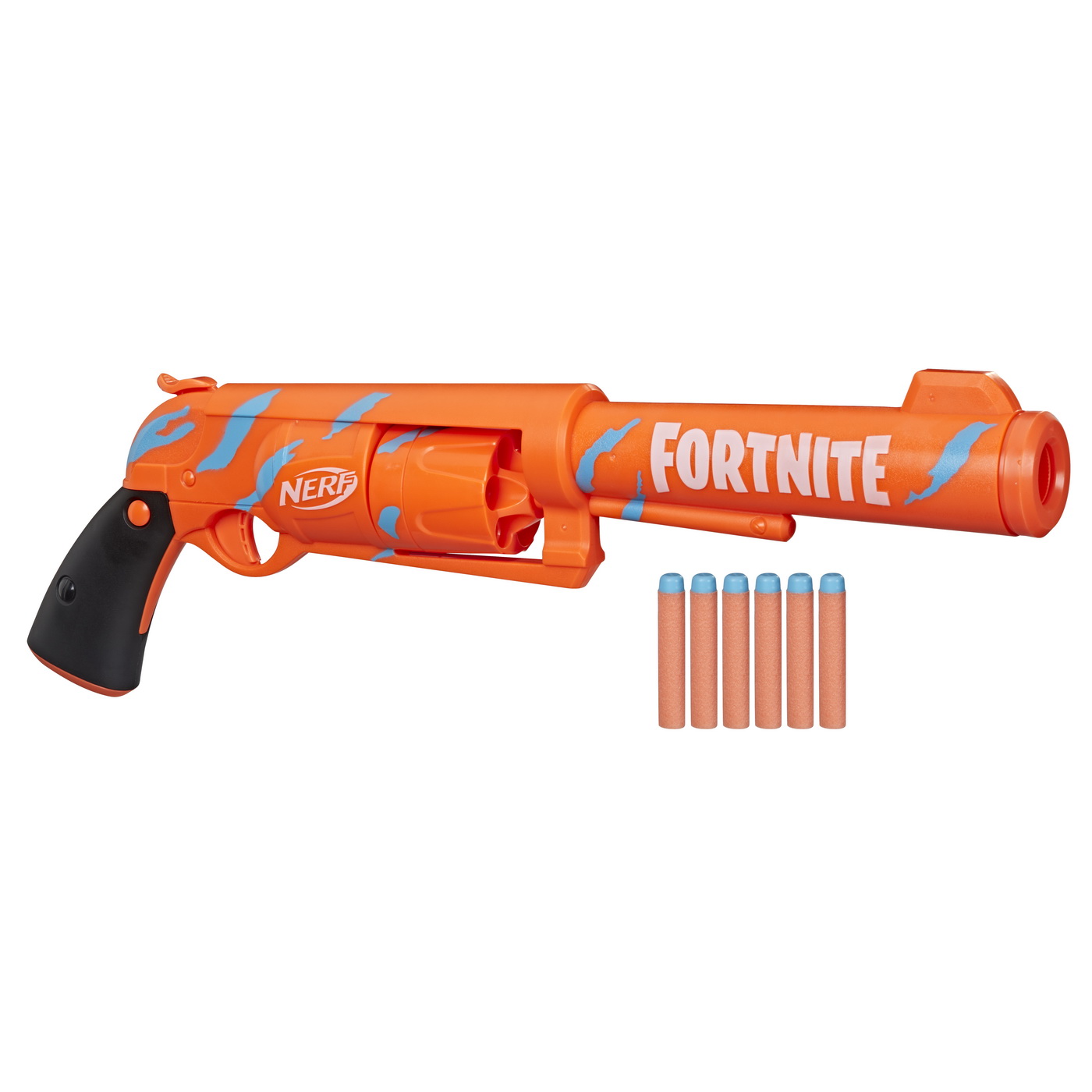 Pistol cu sageti din spuma, NERF Blaster Fortnite 6 SH, HASBRO, varsta 8 - 15 ani