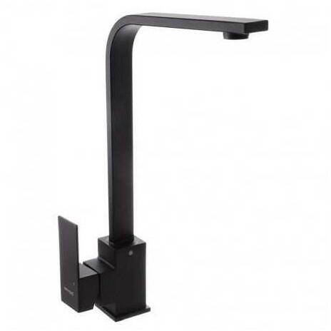 Baterie bucatarie MIXXUS KUB-011 Negru din otel inoxidabil, monocomanda, racorduri incluse