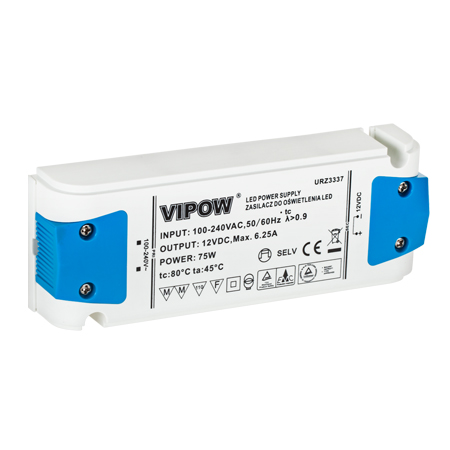Alimentator LED VIPOW URZ3337, 75 W, 12 V, 6.25 A