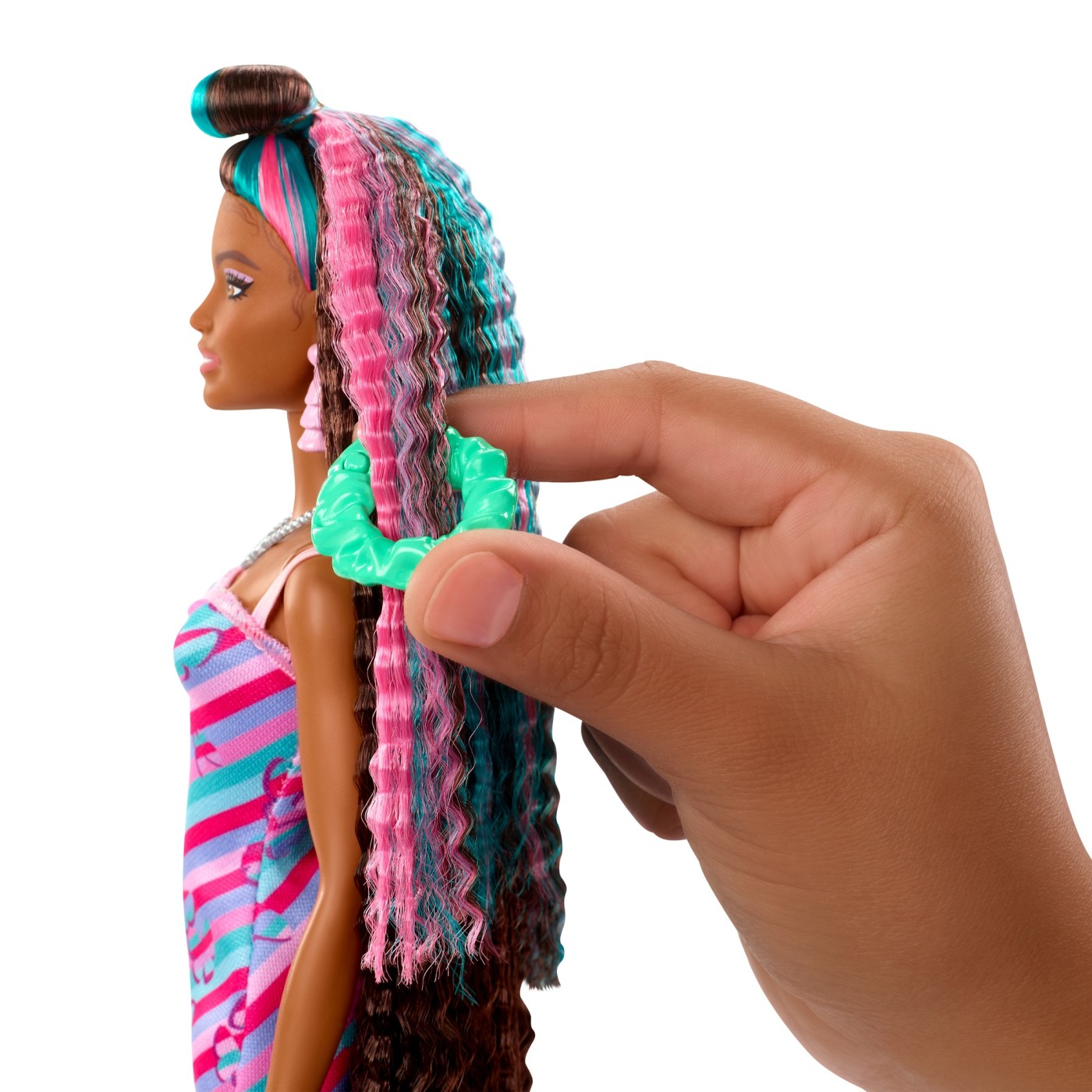 Papusa Barbie - Totally Hair, papusa curcubeu, Mattel, varsta 3 - 12 ani