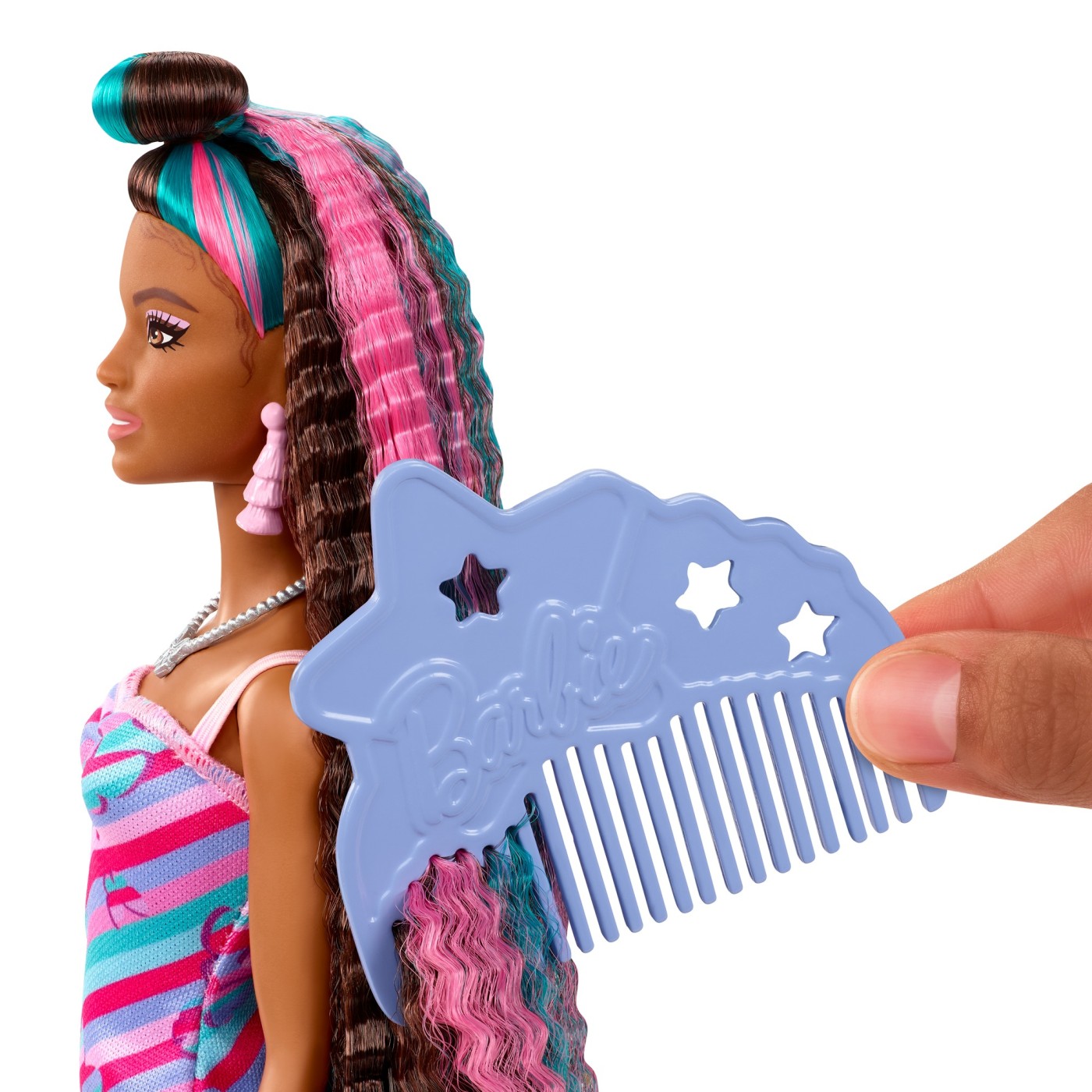 Papusa Barbie - Totally Hair, papusa curcubeu, Mattel, varsta 3 - 12 ani