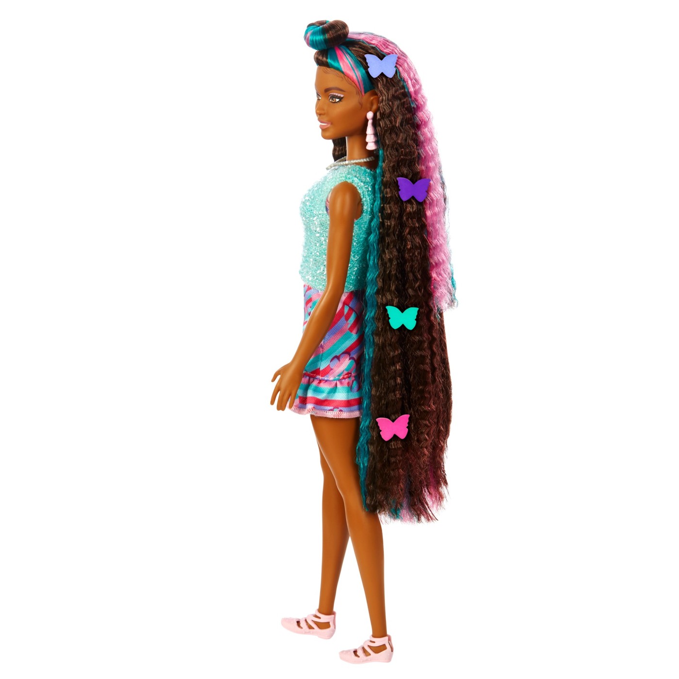 Papusa Barbie - Totally Hair, papusa curcubeu, Mattel, varsta 3 - 12 ani