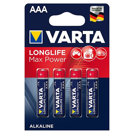 Baterie alcalina VARTA VAR-4703, marime AAA LR03, Max Power, blister, 4 bucati