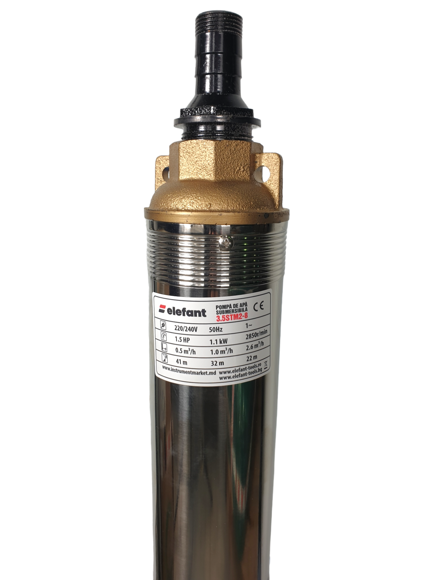 Pompa submersibila ELEFANT 3.5STM2-8, 1000 W, motor electric, debit 2.6 m3/h, inox