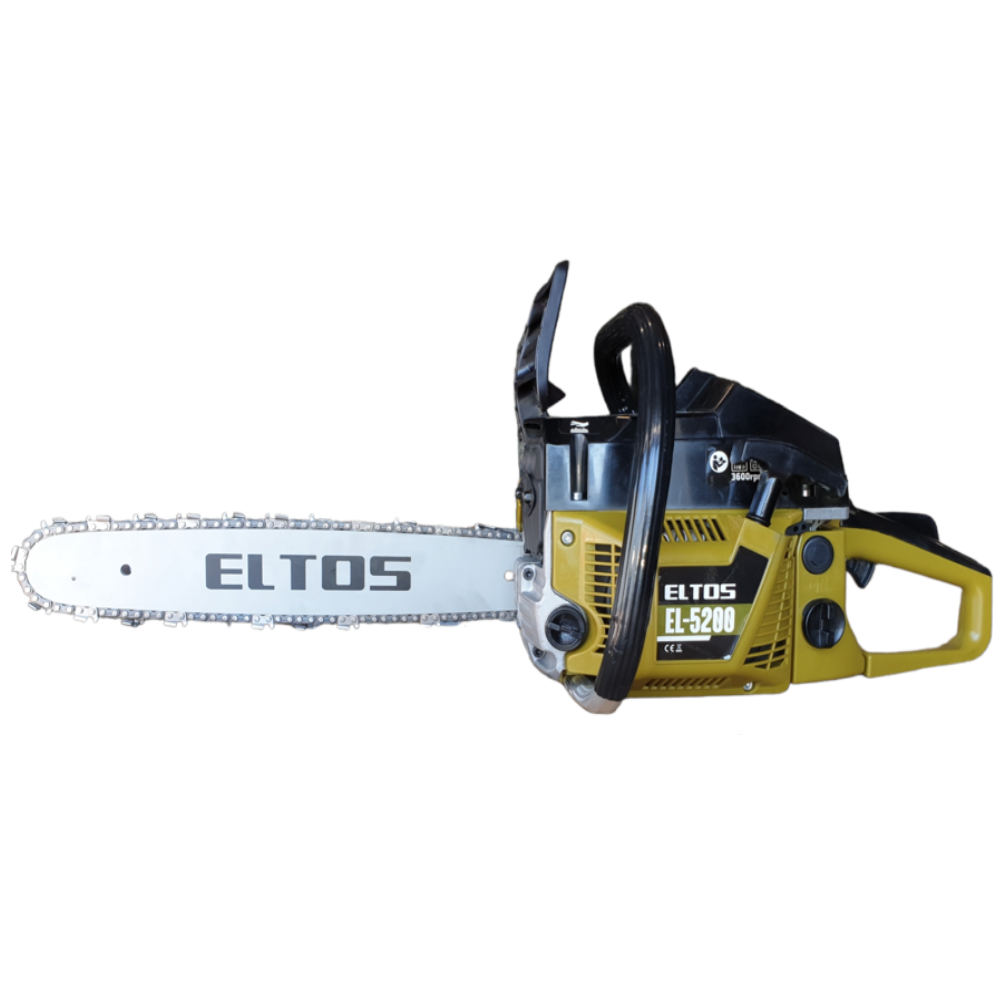 Drujba de mana pe benzina ELTOS E-5200, 4.9 CP, pornire demaror, motor 2T 52 cm3, 3400 rpm