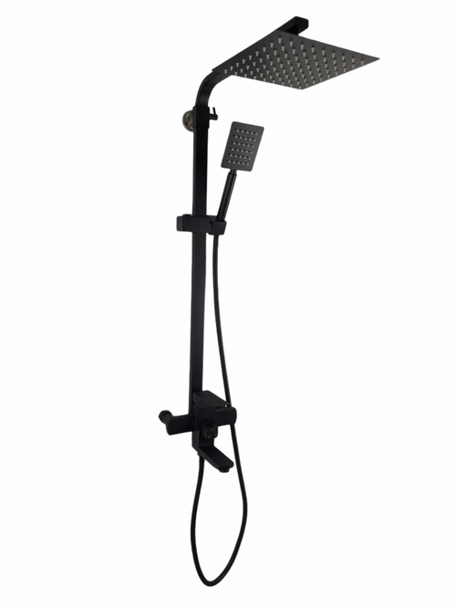 Coloana de dus MIXXUS KUB-009-J BLACK 120 cm si baterie si para, monocomanda, furtun flexibil
