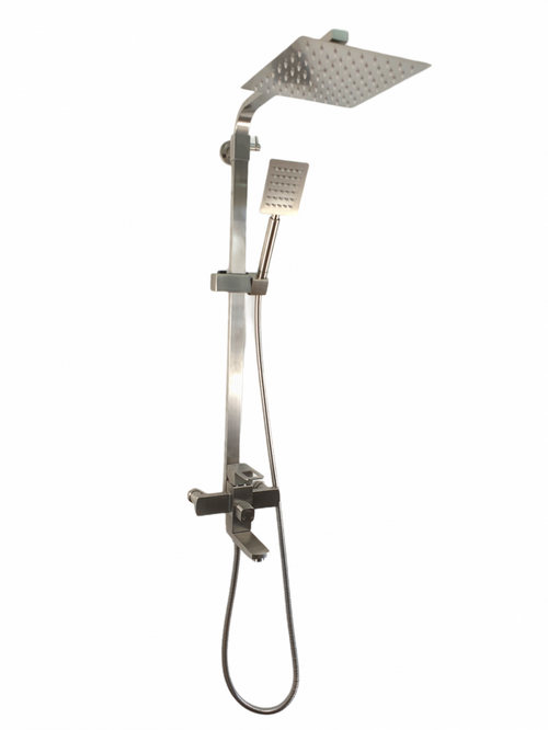 Coloana de dus MIXXUS KUB-009-J inox, 120 cm si baterie si para, monocomanda, furtun flexibil