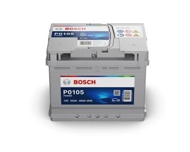 Baterie auto, de pornire, BOSCH Power Line 0092P01050, tensiune 12 V, amperaj 55 Ah, curent pornire 460 A, borna normala dreapta +