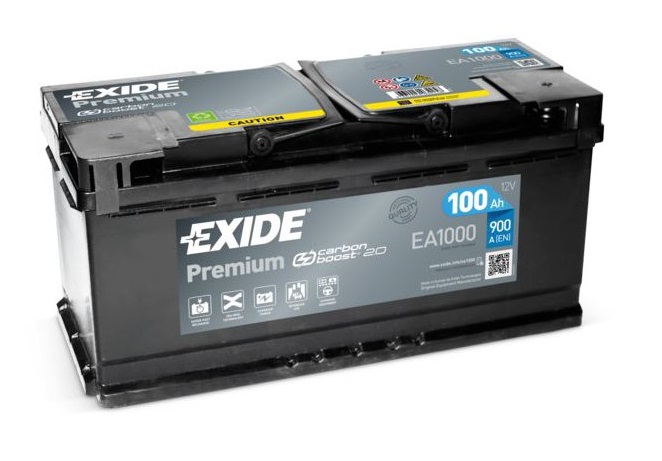 Baterie auto EXIDE Premium EA1000, tensiune 12 V, amperaj 100 Ah, curent pornire 900 A