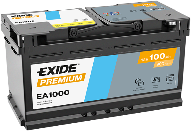 Baterie auto EXIDE Premium EA1000, tensiune 12 V, amperaj 100 Ah, curent pornire 900 A