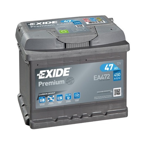 Baterie auto EXIDE Premium EA472, 12 V, 47 Ah, 450 A, 207x175x175 mm