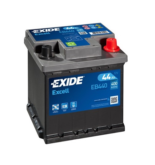 Baterie auto EXIDE Excell EB440, 12 V, 44 Ah, 400 A, 175x175x190 mm