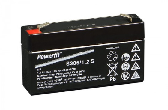 Acumulator stationar EXIDE Powerfit S300 S306/1.2S, plumb acid, tensiune 6V, amperaj 1.2 Ah