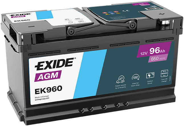 Baterie auto EXIDE Start-Stop AGM EK960, 12 V, 96 Ah, 850 A, 353x175x190 mm