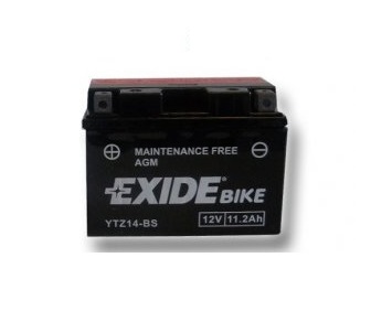 Baterie motocicleta EXIDE Maintenance Free EBYTZ14-BS, tensiune 12 V, amperaj 11 Ah, curent pornire 150 A
