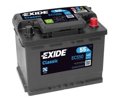 Baterie auto EXIDE Classic EC550, 12 V, 55 Ah, 460 A, 242x175x190 mm