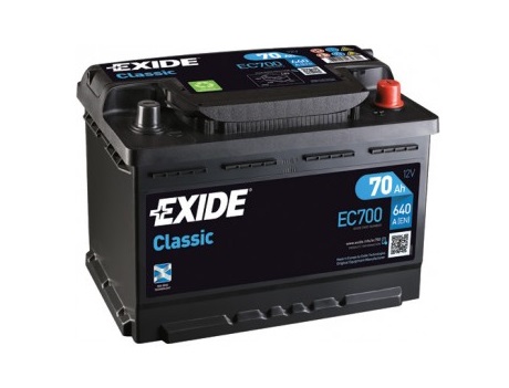 Baterie auto EXIDE Classic EC700, 12 V, 70 Ah, 640 A, 278x175x190 mm