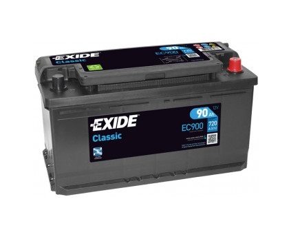 Baterie auto EXIDE Classic EC900, tensiune 12 V, amperaj 90 Ah, curent pornire 720 A