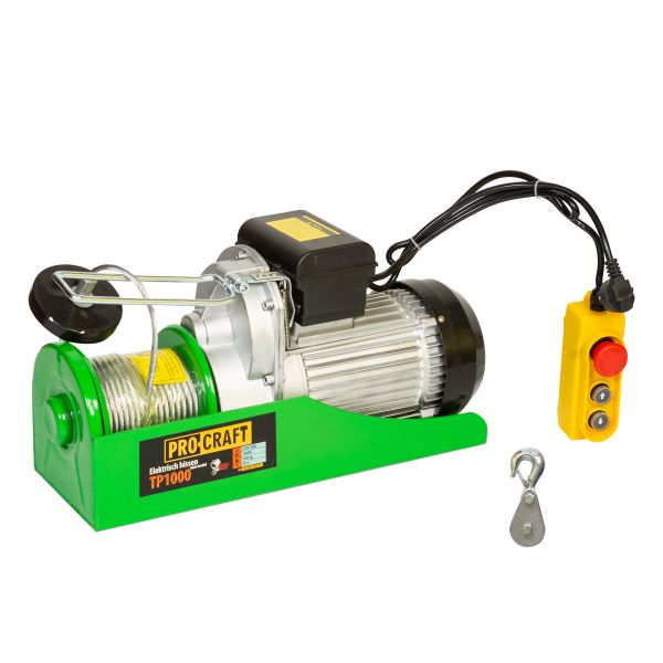 Troliu electric PROCRAFT TP1000, 1600 W, cu kit montare, greutate nominala ridicata 1000 kg, inaltime ridicare 20 metri