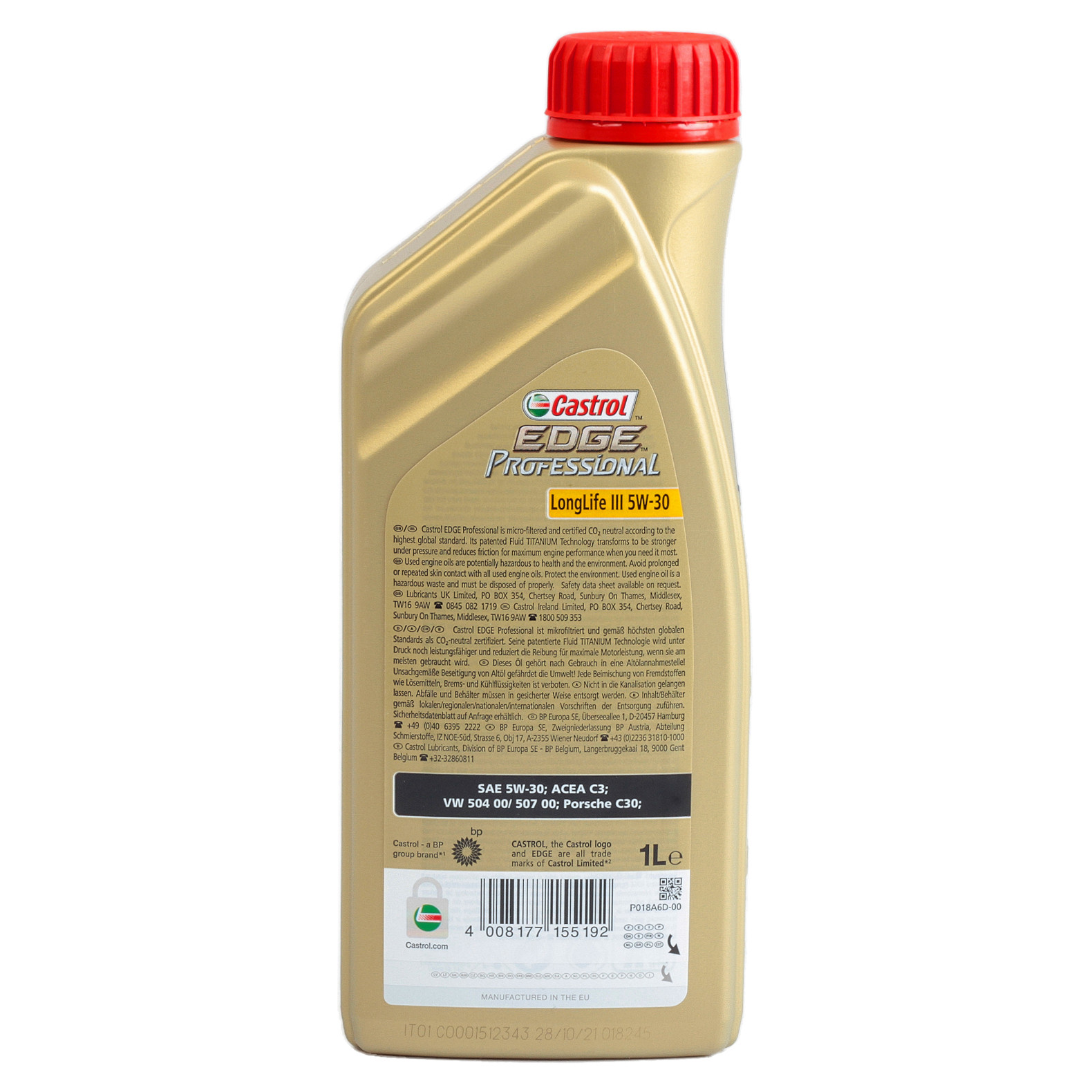 Ulei motor CASTROL Edge Professional LongLife III 5W30 157EB4, volum 1 litru, sintetic