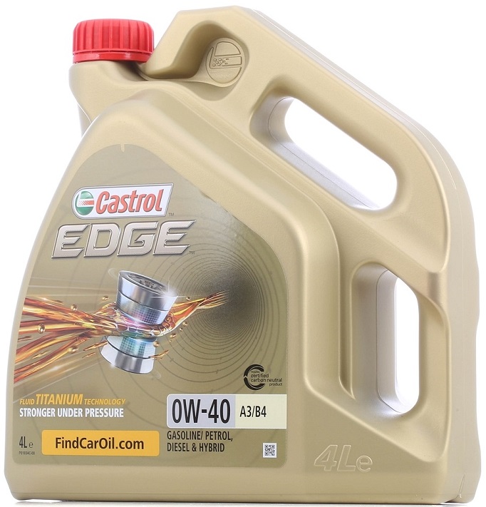 Ulei motor CASTROL EDGE 0W40 A3/B4 1534A7, volum 4 litri, sintetic