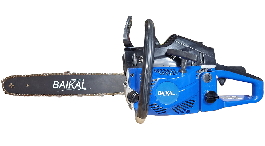 Drujba model rusesc BAIKAL BP-3400, motor benzina 52 CC, 6.5 CP, 4.8 kW, lungime lama 40 cm