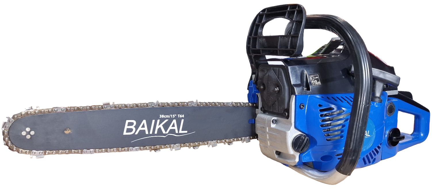 Drujba model rusesc BAIKAL BP-3400, motor benzina 52 CC, 6.5 CP, 4.8 kW, lungime lama 40 cm