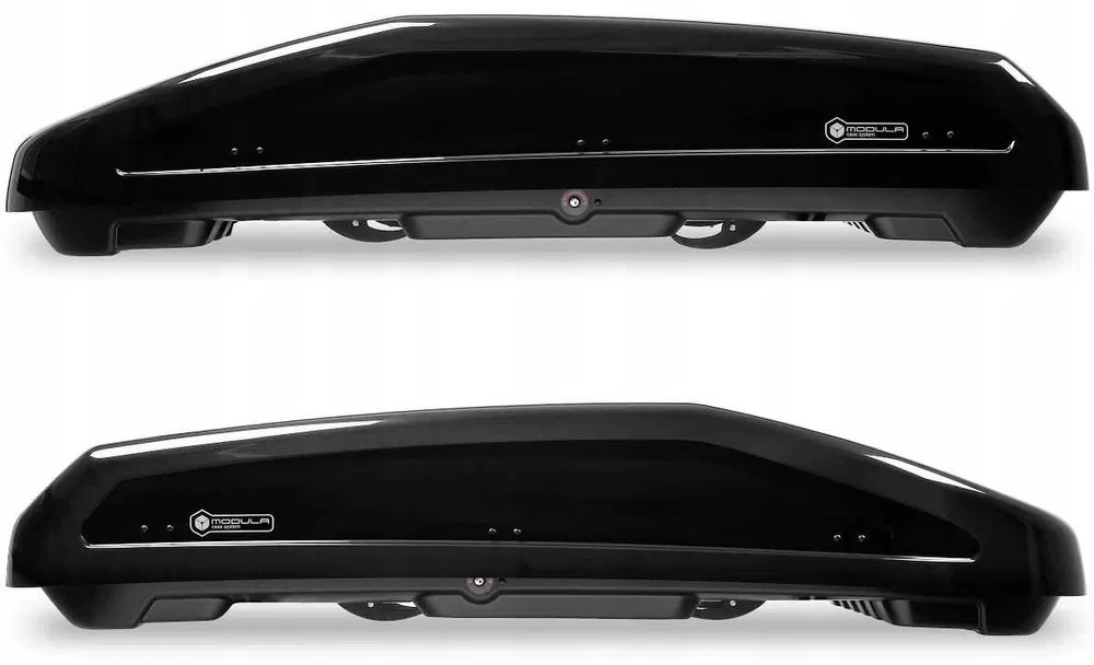 Cutie portbagaj auto MODULA EVO 470L Glossy Black MBE0183, volum 470 litri, 185 x 90 x 43 cm, capacitate de incarcare 75 kg