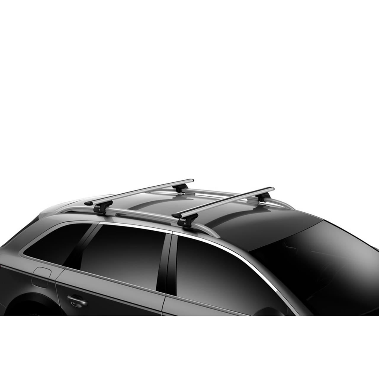 Set 2 bare transversale din aluminiu THULE WingBar EVO 118 711200, profil aerodinamic, culoare argintiu, lungime 118 cm