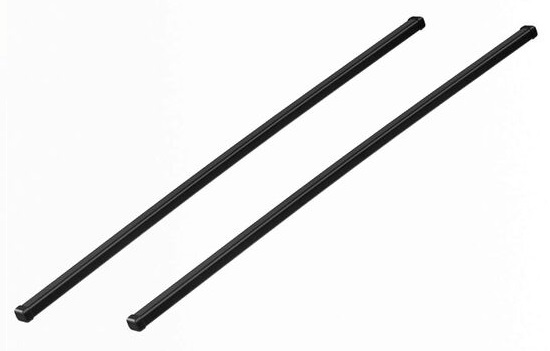 Set 2 bare transversale din otel THULE Square Bar EVO 118 712200, profil patrat, invelis din plastic, culoare negru, lungime 118 cm, incarcare max 100 kg