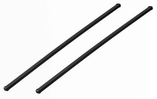 Set 2 bare transversale din otel THULE Square Bar EVO 127 712300, profil patrat, invelis din plastic, culoare negru, lungime 127 cm, incarcare max 100 kg