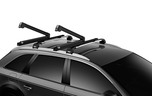Suport auto pentru 5 perechi schiuri THULE SnowPack Extender 7325 TH732507, negru, prindere pe bare transversale din aluminiu cu profil T