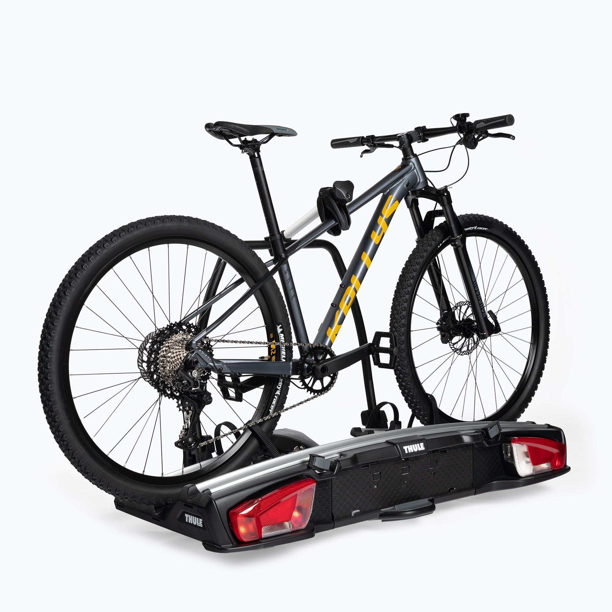 Suport auto pentru 3 biciclete THULE VeloSpace XT 939000, alimentare 13 pini, montare pe carlig de remorcare, capacitate incarcare 60 kg