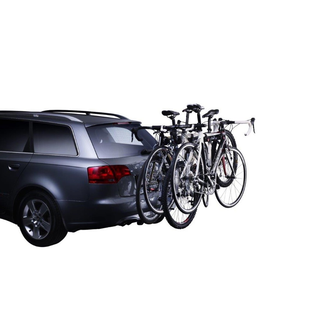 Suport auto pentru 4 biciclete THULE HangOn 4 970805, argintiu, montare pe carligul de remorcare, capacitate incarcare 60 kg