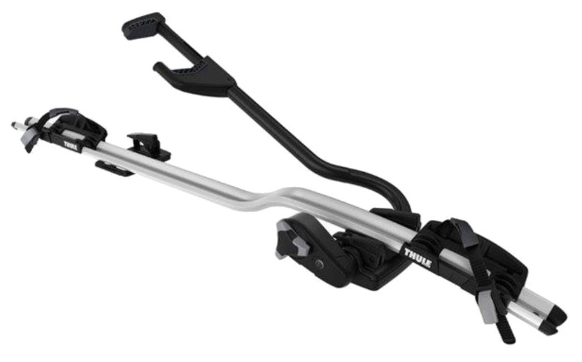 Suport auto pentru bicicleta THULE ProRide 598001, din otel, negru/argintiu, montaj pe bare transversale, capacitate incarcare 20 kg