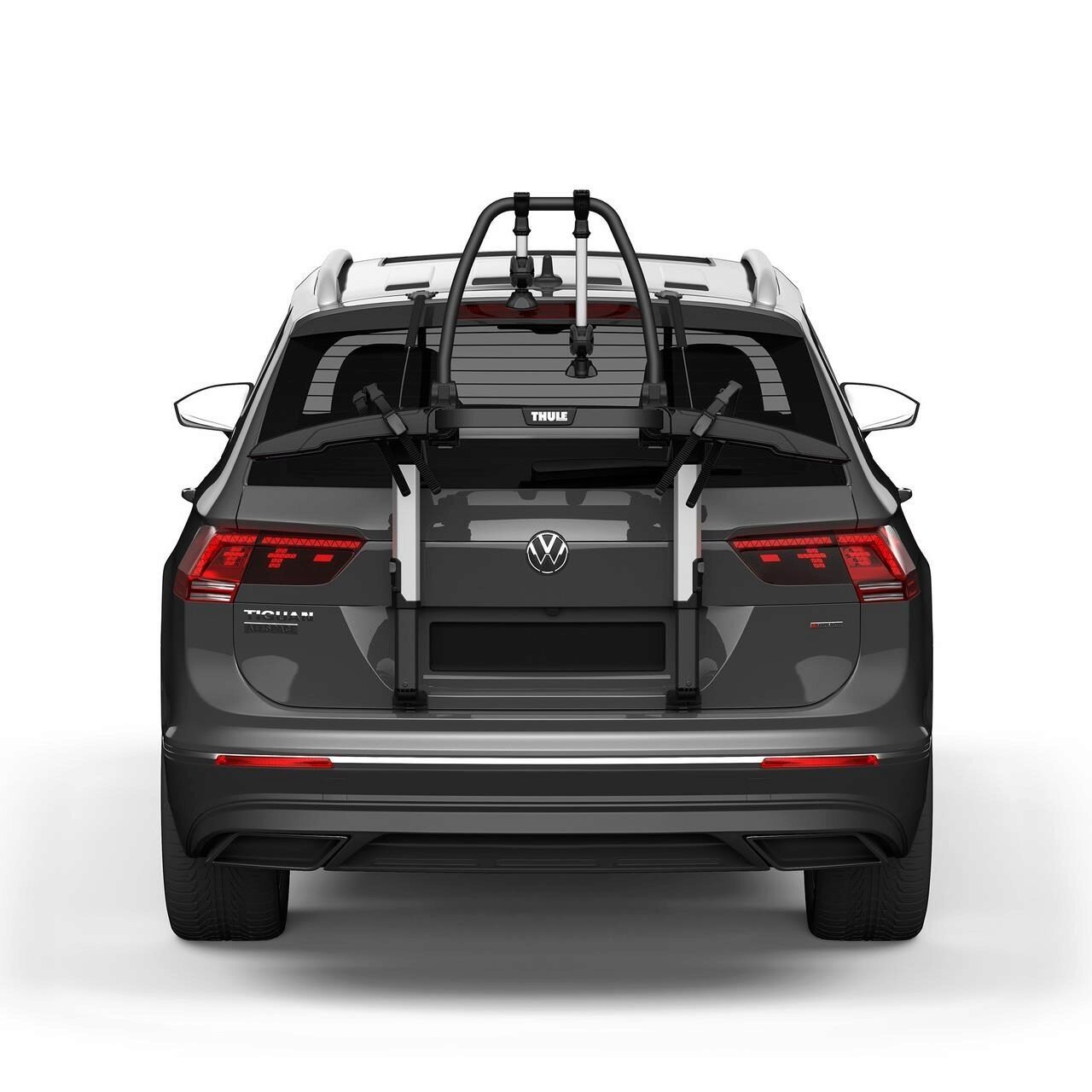 Suport auto pentru 2 biciclete THULE OutWay Platform 993001, din aluminiu, prindere pe haion, pentru TOYOTA Corolla 4D, Sedan, 2019-