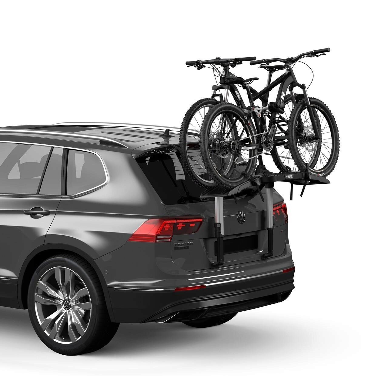 Suport auto pentru 2 biciclete THULE OutWay Platform 993001, din aluminiu, prindere pe haion, pentru TOYOTA Corolla 4D, Sedan, 2019-
