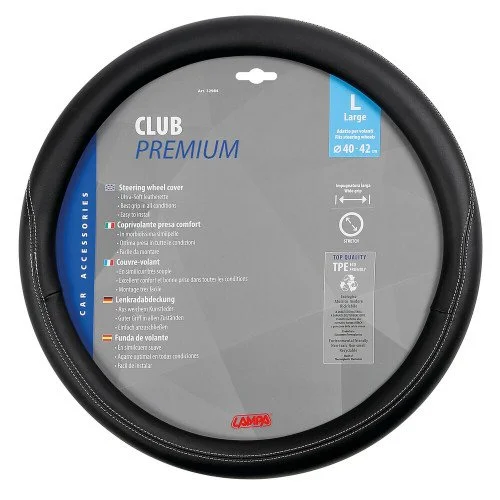 Husa volan LAMPA Club Premium LAM32984, material ecologic perforat, ultra-moale, marimea L, 40-42 cm