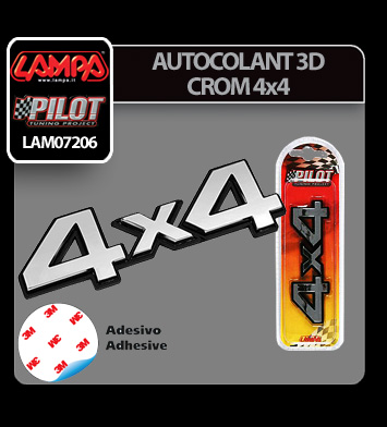 Ornament autoadeziv cromat LAMPA 4 X 4 LAM07206, tridimensional, 105 x 33 mm