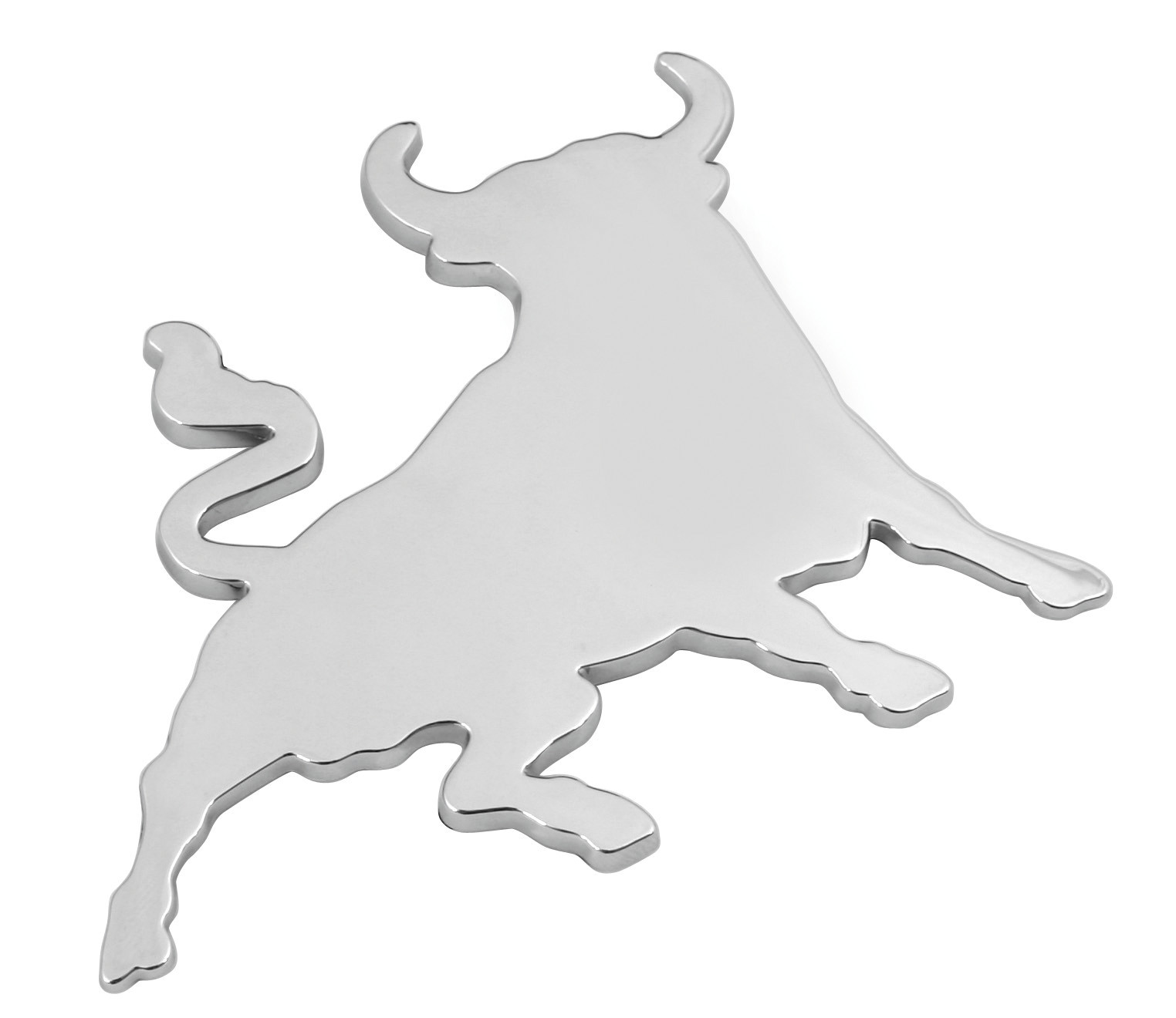 Ornament autoadeziv cromat LAMPA BULL LAM07207, tridimensional, 80 x 60 mm