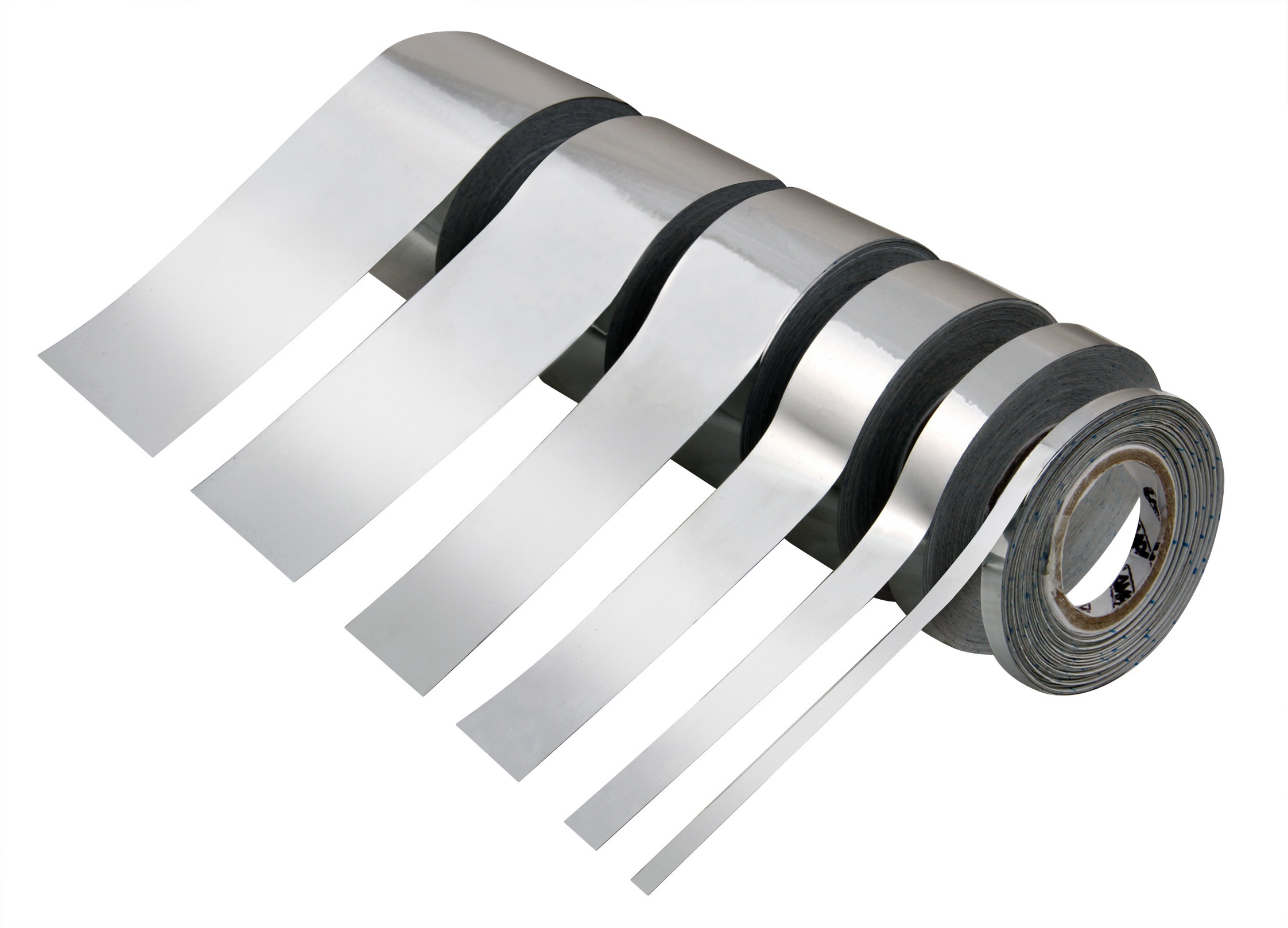 Banda ornamentala autoadeziva LAMPA Mania-Chrome LAM07694, cromata, latime 5 mm, lungime 10 metri